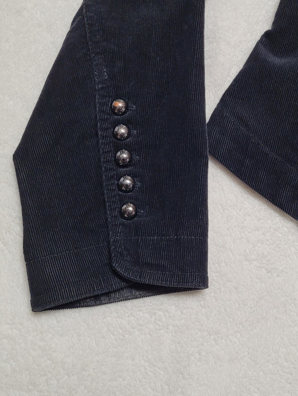 White House Black Market Vintage 90s Black Velvet Corset Style Cropped Jacket 6 - Picture 5 of 14